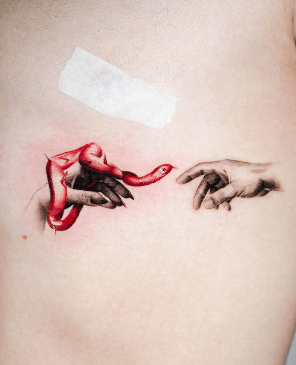 La creazione di Adamo con un colpo di scena @pelleossa_ink