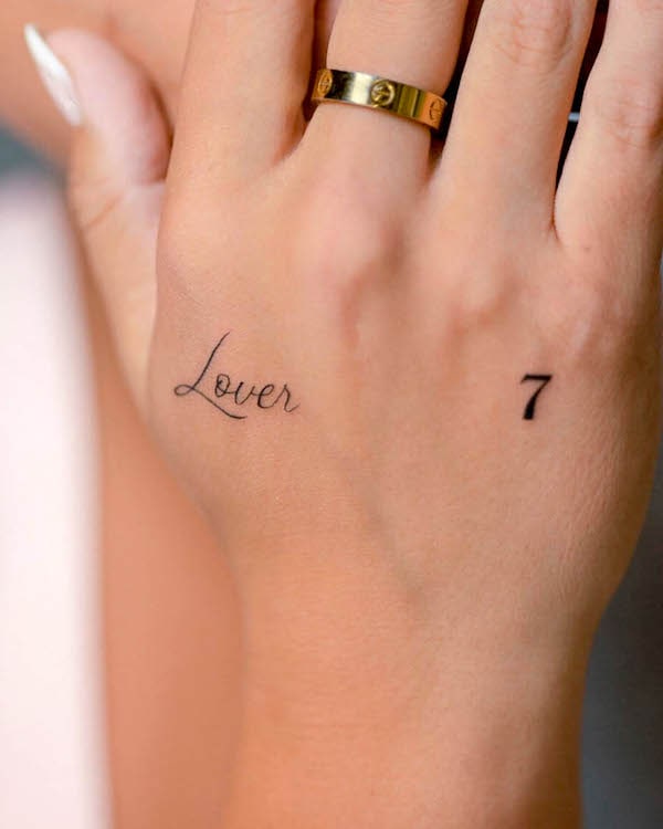 Tatuaggio Lover one word di @kanvaskass
