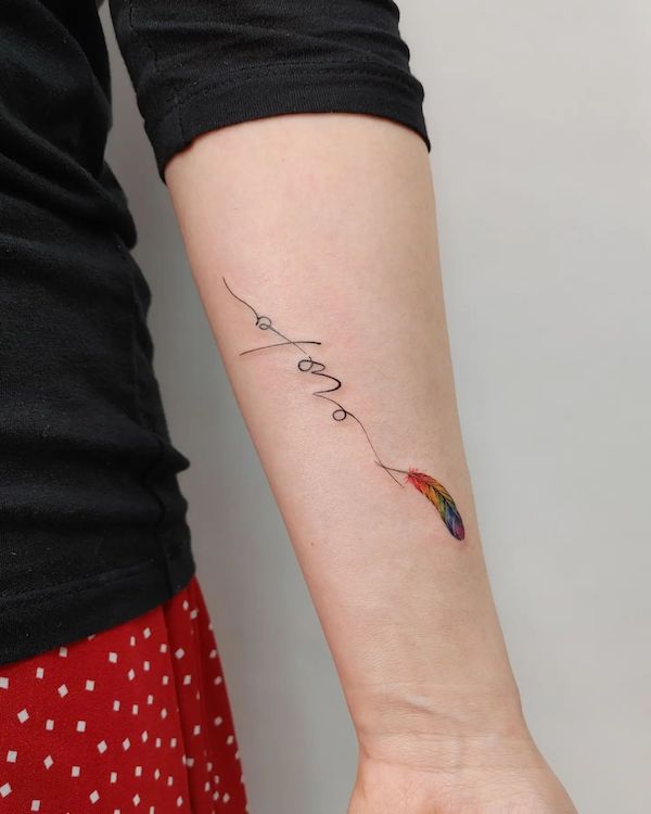 Tatuaggio con nome sull'avambraccio di @tattooist_ssdam