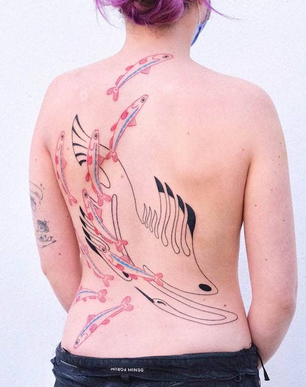 Tatuaggio completo sulla schiena di @zik_tats