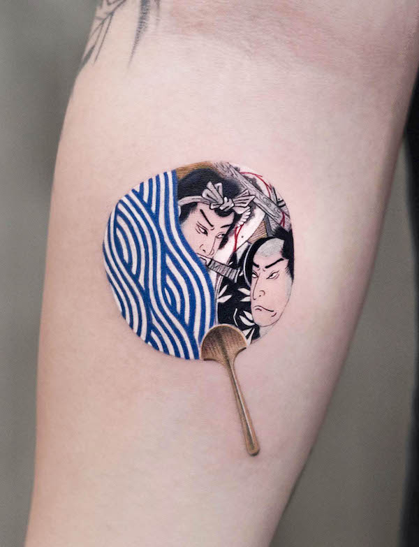 Tatuaggio Ukiyo-e fan di @newtattoo_17