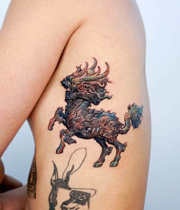 Tatuaggio Qilin di @non_lee_ink