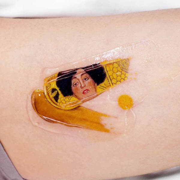 Tatuaggio con pennellate di Gustav Klimt di @caotida
