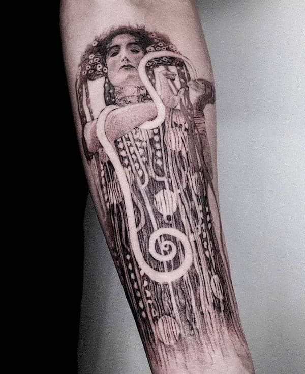 Medicina Hygieia Gustav Klimt tatuaggio di @godo_blk