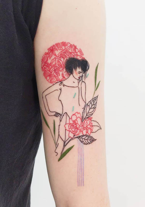 Schizzo di Gustav Klimt tatuato da @epithumia_rose