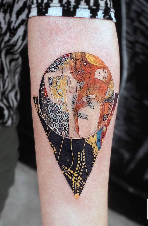 Tatuaggio Water Serpents Klimt di @alexeybuzunov
