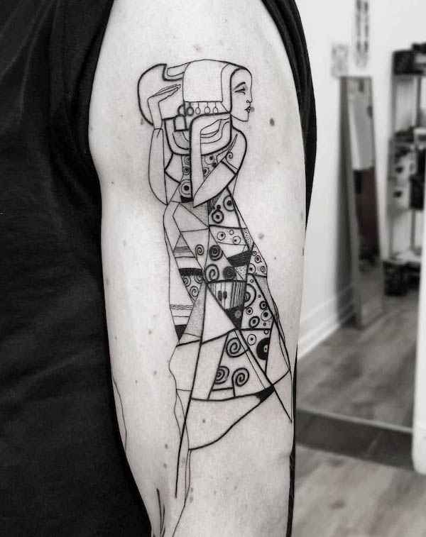 Tatuaggio dell'albero della vita di Klimt di @ugly_kid_gumo