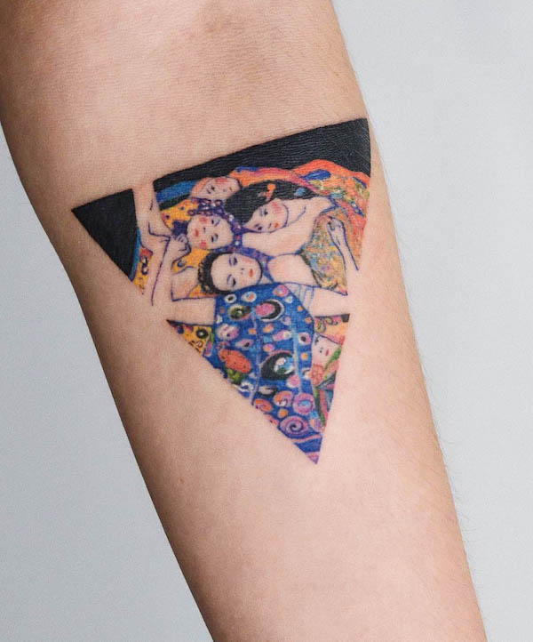 Il tatuaggio Virgin Klimt di @max_fiolet