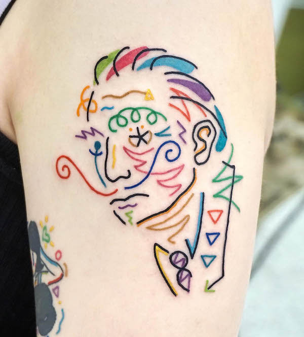 Tatuaggio astratto Colorful Dali di @chanyecolors