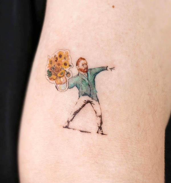 Tatuaggio super carino di Vincent Van Gogh di @abii_tattoo