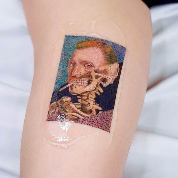 Il tatuaggio Scheletro di Van Gogh di @caotida