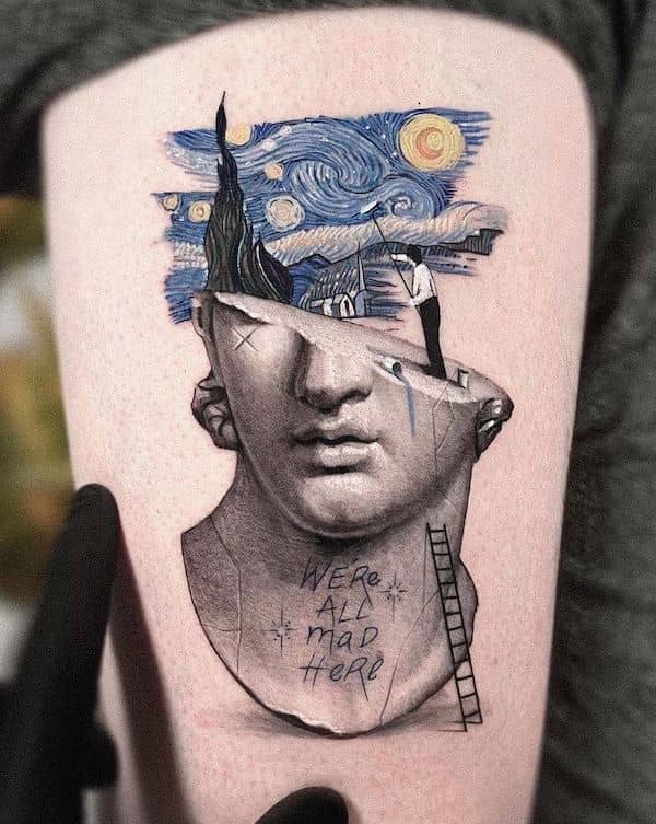Tatuaggio artistico Painting a starry night di @kozo_tattoo