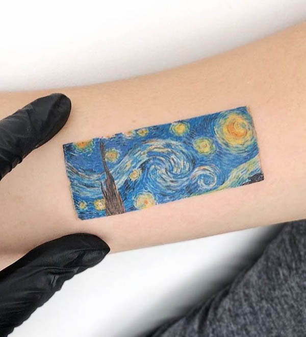 Tatuaggio da polso Starry Night di @gabileilek