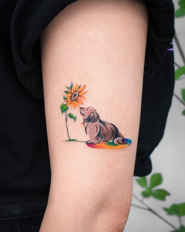 Tatuaggio di cane commemorativo di @eden_tattoo_