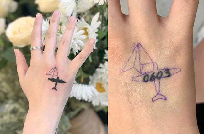 Copertura intelligente per il tatuaggio del numero di @lottie_tattoo