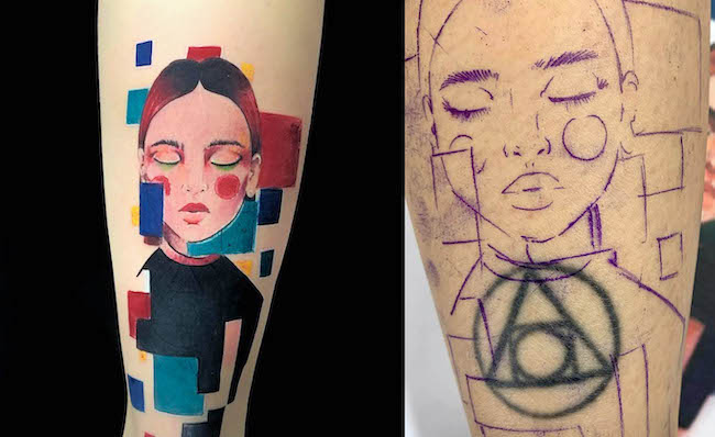 Copertura del tatuaggio Symbol da @fredygalindotattoo