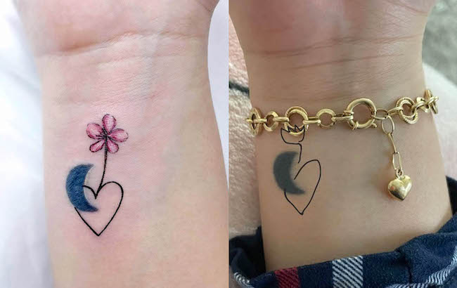 Copertura del tatuaggio del polso piccolo di @sinbar_tattoo