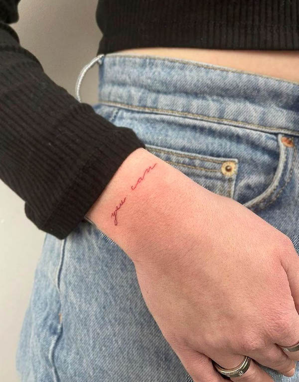 You can_meaningful piccolo tatuaggio da polso di @jessicapaigetattoos