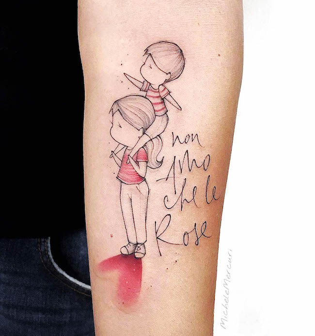 Un simpatico tatuaggio di @mercuri_michele sulla mamma dei cartoni animati