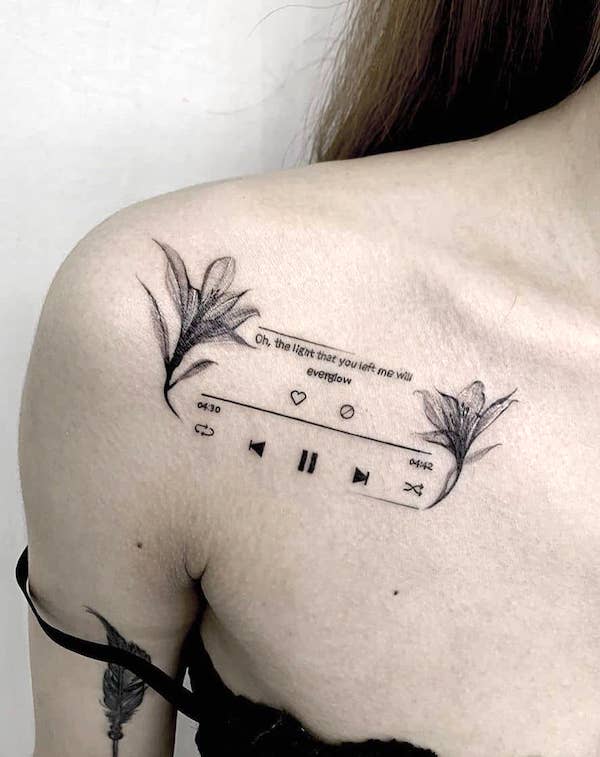 Tatuaggio della spalla del giocatore di @tattooist_hoji