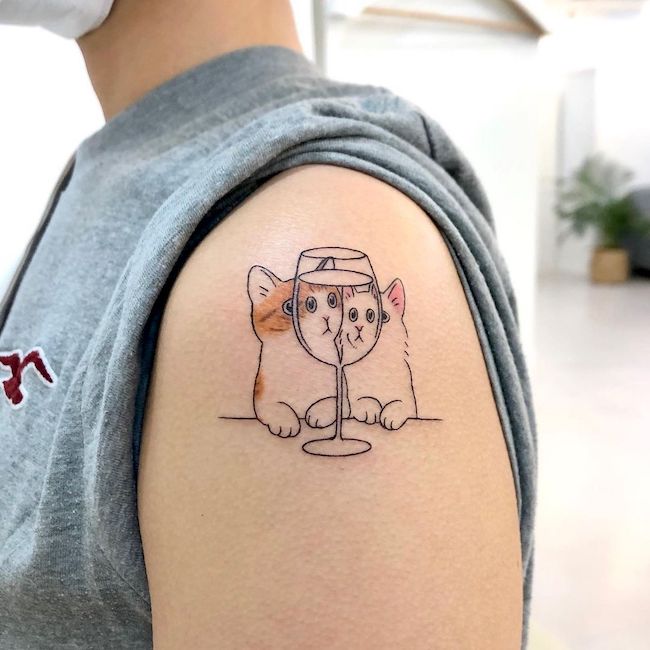 Tatuaggi di gatti carini di @buoythefishlover