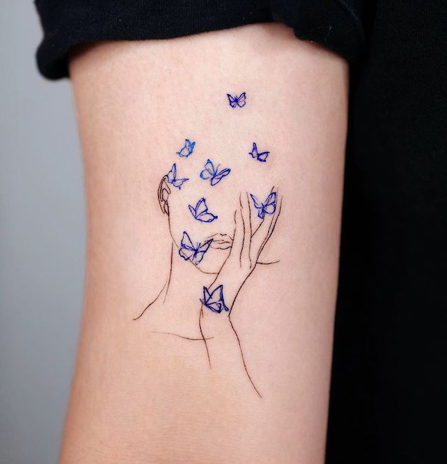Thoughts are beautiful - illustrazione astratta tatuaggio da @pauline.tattoo