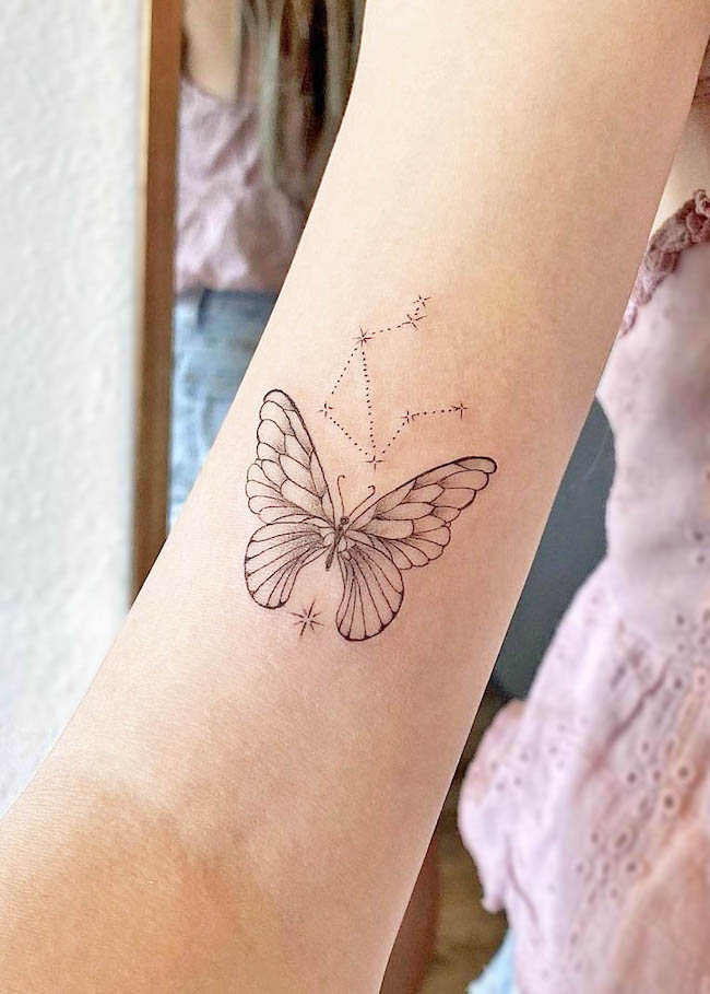 Costellazione della farfalla e della Bilancia di @chey_inks