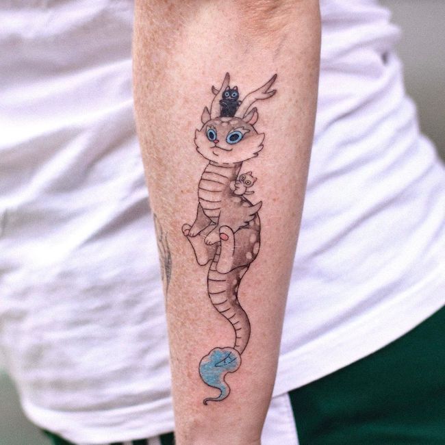 Gatto drago tatuaggio per ragazze da @jojovilll