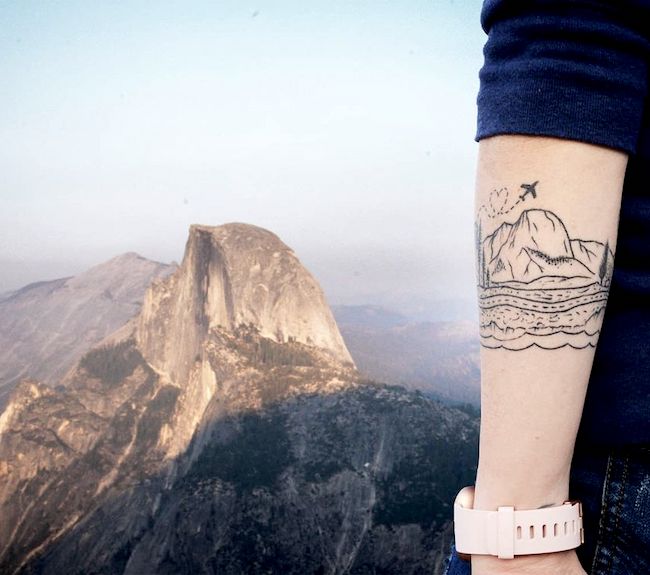 Tatuaggio del paesaggio dello Yosemite di @nycyla