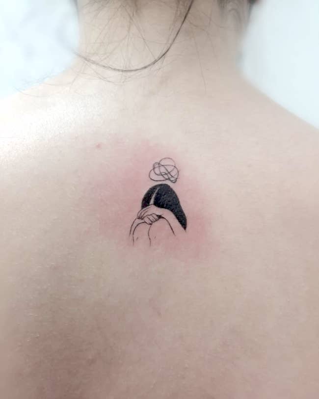 I think too much_small meaningful nape tattoo by @jess.tattoo- small meaningful tattoos