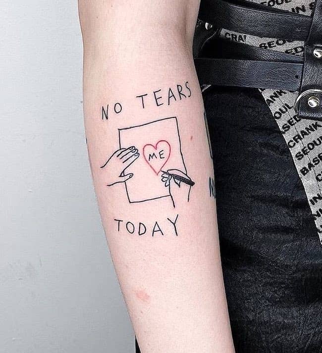 No tears today di @_harrymckenzie - tatuaggi significativi che portano positività alla vita