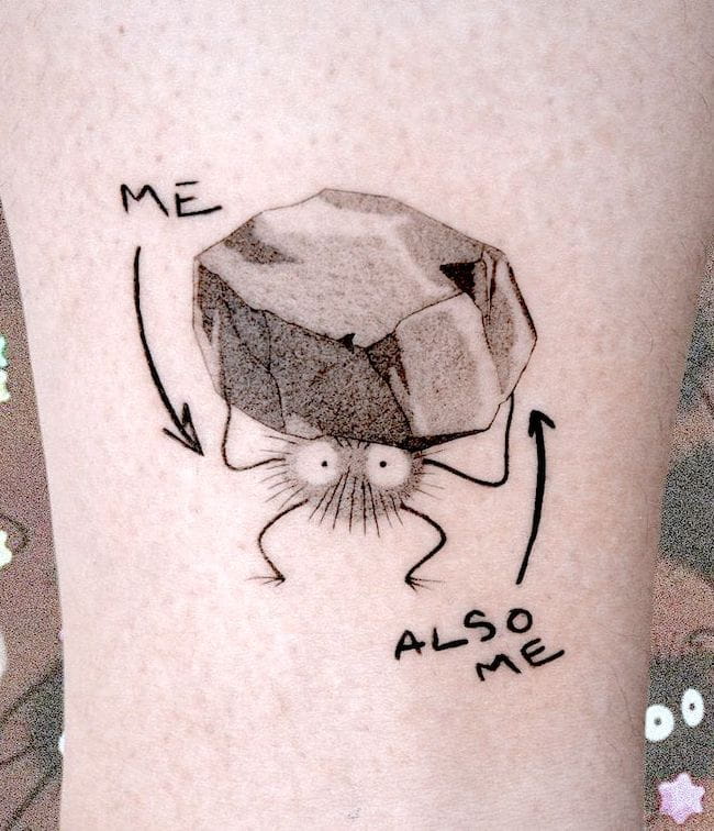 Cosa sembra lo stress un tatuaggio triste ma vero di @eche_ttt