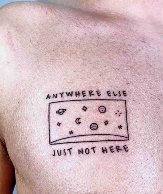 Quando tutto ciò di cui hai bisogno è scappare un tatuaggio triste di @nein666_tattoo