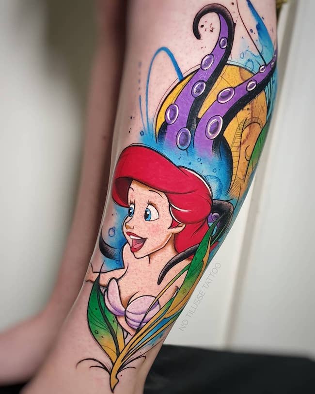 Ariel la Sirenetta tatuato da @no_tilusse_tattoo