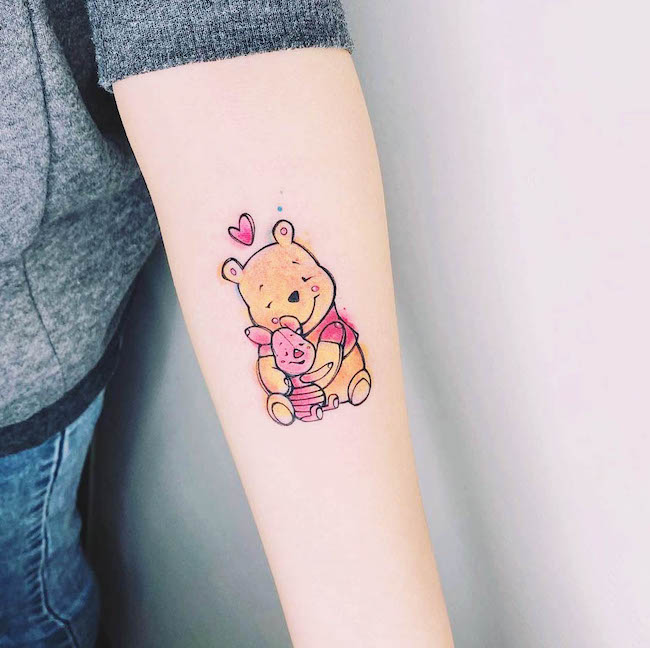Adorabile tatuaggio di Winnie e Pimpi di @h.suantsai