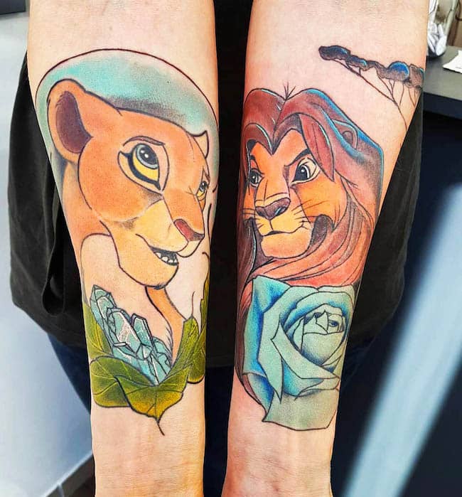 Tatuaggi abbinati del Re Leone di @lili_berlingot