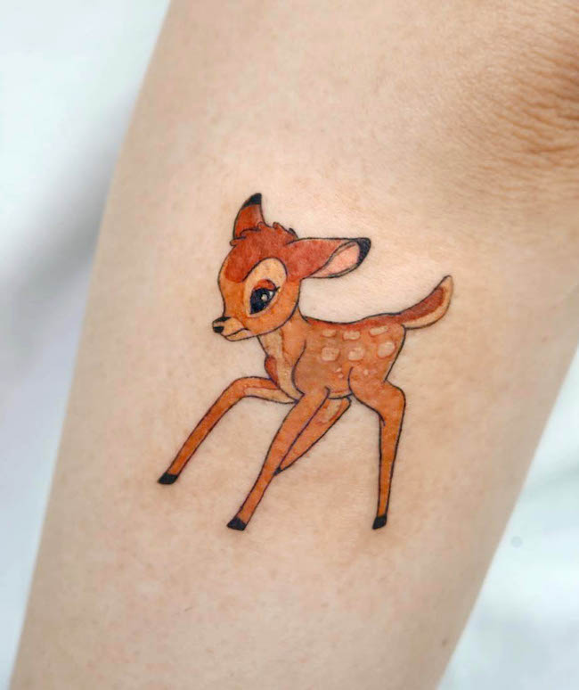 Tatuaggio Bambi super carino di @pureum_tattoo