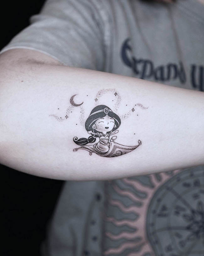 Tatuaggio Princess Jasmine di @pt78tattoo