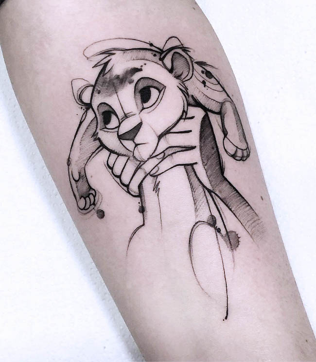 Il tatuaggio di Baby Simba di @clodin_93