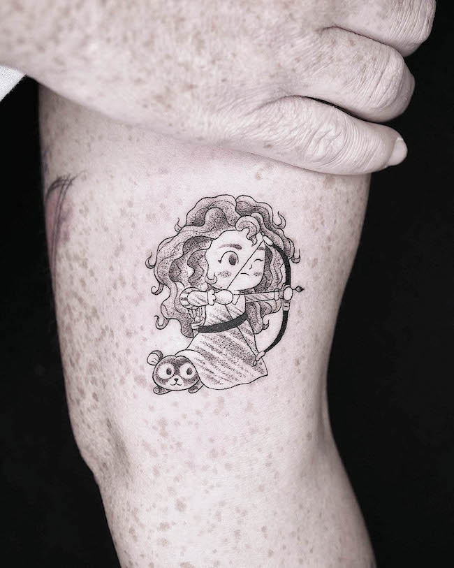 Merida da Brave tatuaggio di @pt78tattoo 1
