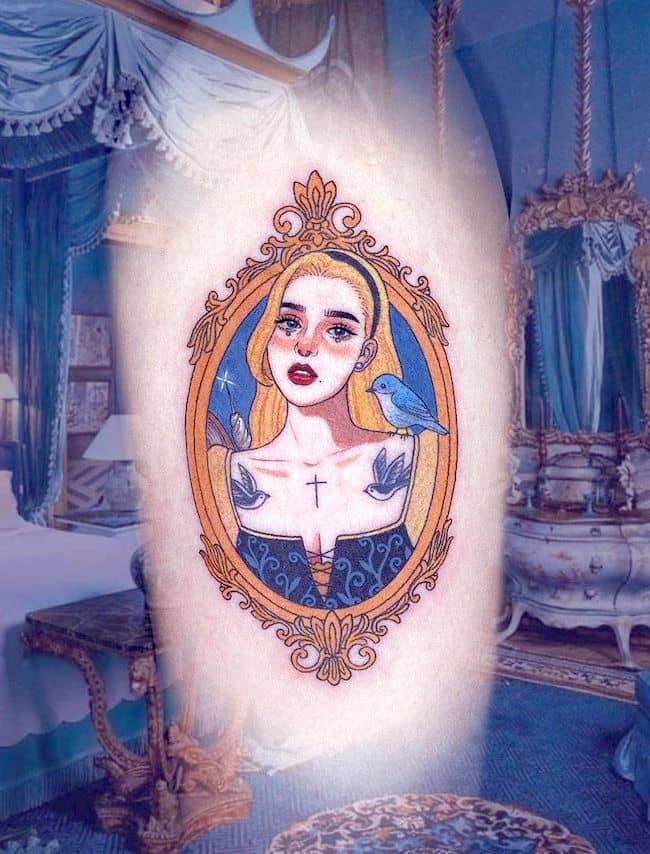 Princess Aurora the Sleeping Beauty tattoo by @huamary