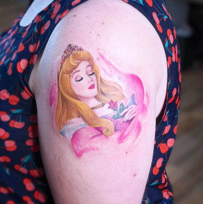 Princess Aurora the Sleeping Beauty tattoo by @ink_by_emi