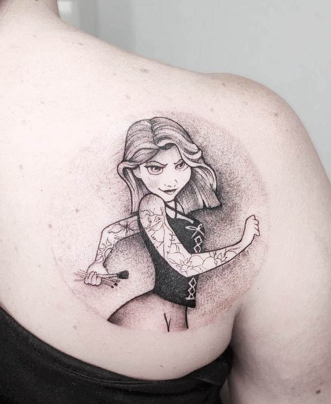 Modern Rapunzel tattoo by @damarisarguelles.tattoo