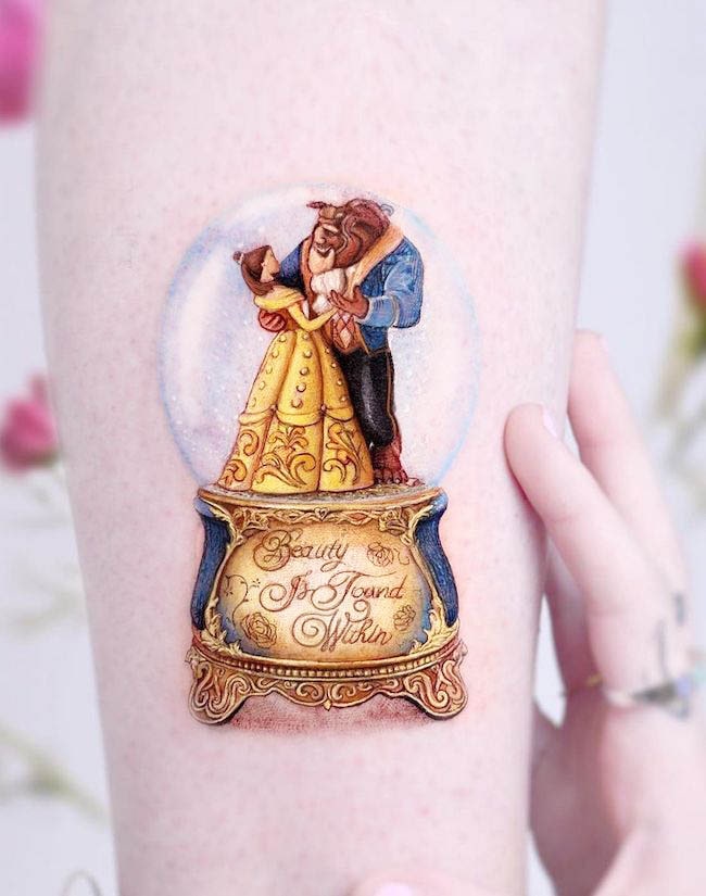 Belle_ Beauty and the Beast tattoo by @edit_paints