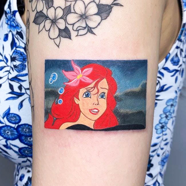 Ariel the Little Mermaid tattoo by @tattooist_pooh