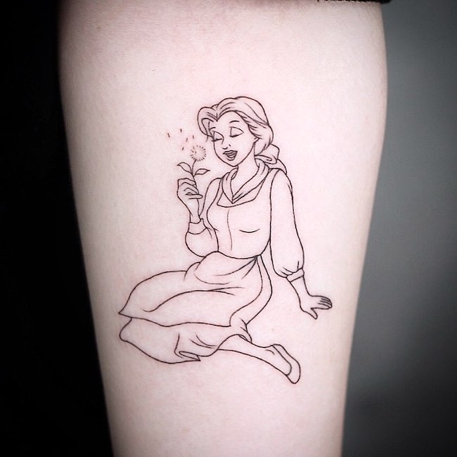 Belle from Beauty and the Beast tattoo by @honma_tat