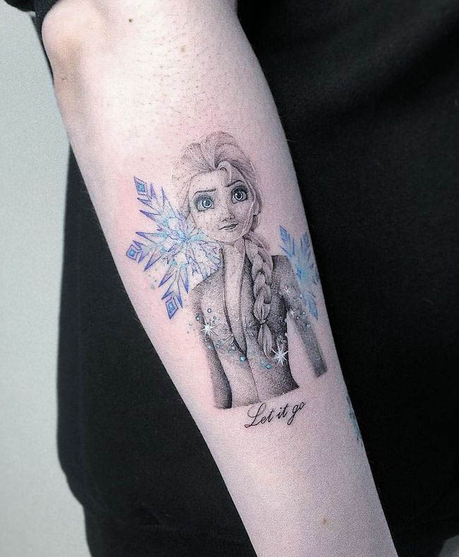 Elsa from Frozen tattoo by @stozhik_tattoo