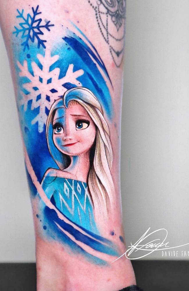 Elsa from Frozen tattoo by @davide_famiglietti_art