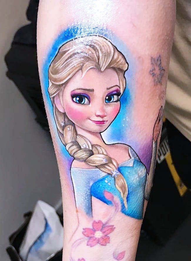 Elsa from Frozen tattoo by @greta_latattooeria