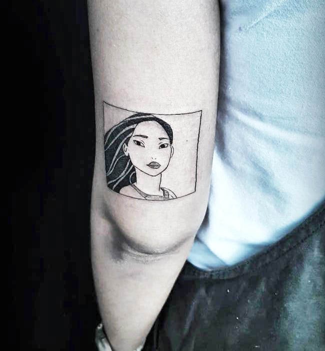 Pocahontas tattoo by @999.tattoo